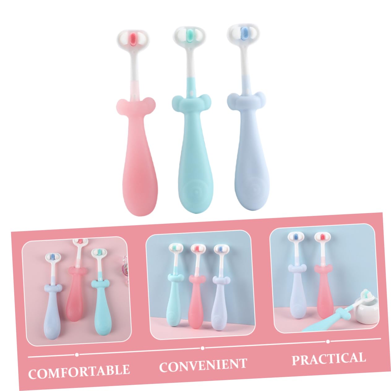 PACKOVE 5 Series Cepillo De Dientes De Cerda Dentición Tu Oral Cepillo De Dientes Infantil Cepillo De Dientes Para Cepillo De Dientes Para Bebés Tipe 3 Piezas X 5
