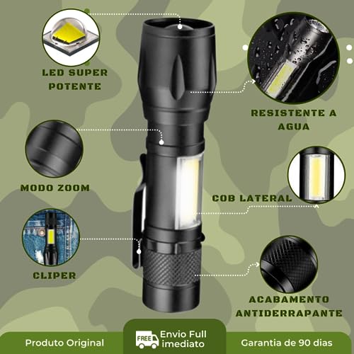 Lanterna Tatica Portatil Led Super Forte Recarregavel Usb Potente UBRX