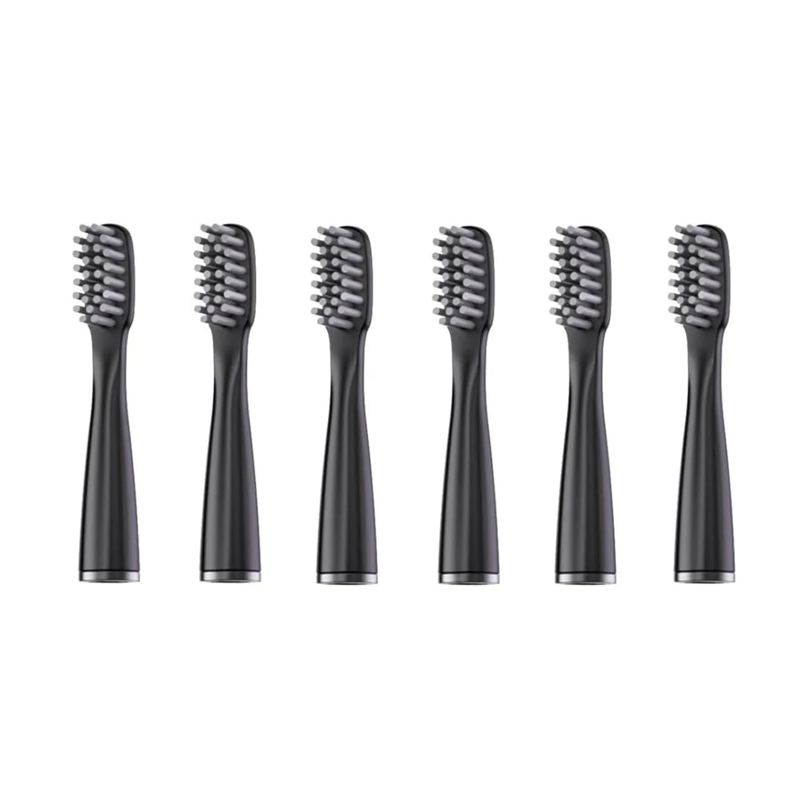 Cabezal de cepillo de dientes negro y blanco, compatible con M200, cepillo de dientes eléctrico que sustituye al cabezal del cepillo de dientes (6 unidades, negro)