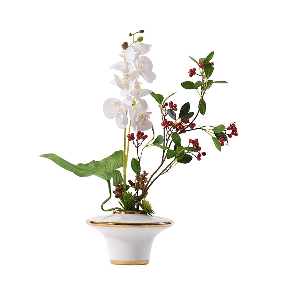 MYUYEE Artificial Flowers Fake Berry Potted Artificial Orchid Tea Table Table Decoration, Suitable For Hotel Front Desk Flower Arrangement Decoration Flowers Arrangement Bouquet