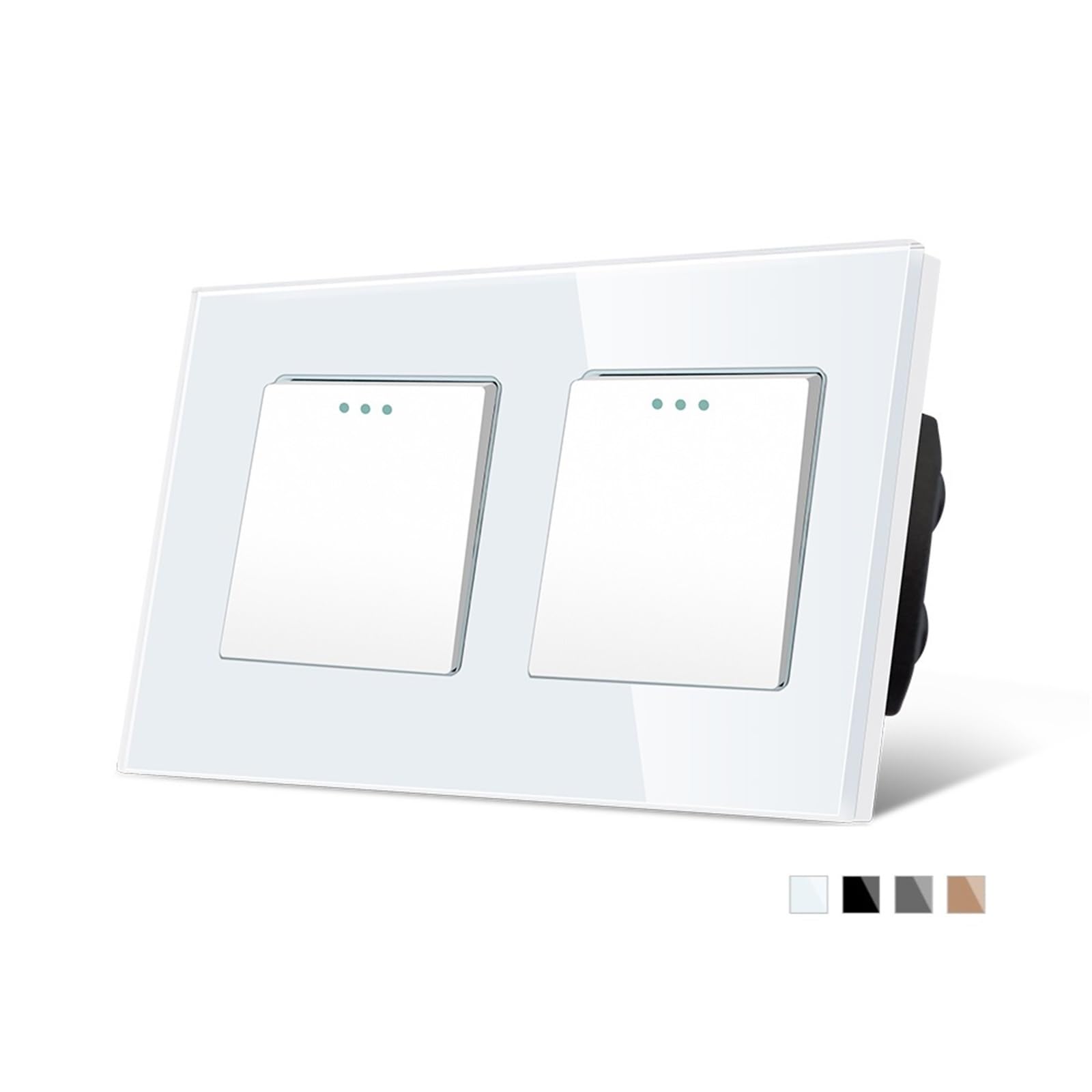 Interrupteur Va Et Vient, Interrupteur Mural Interrupteur mural à bouton-poussoir simple en verre cristal, 1, 2, 3 ou 4 voies, 10 A(3G1W 2G2W,Gray)
