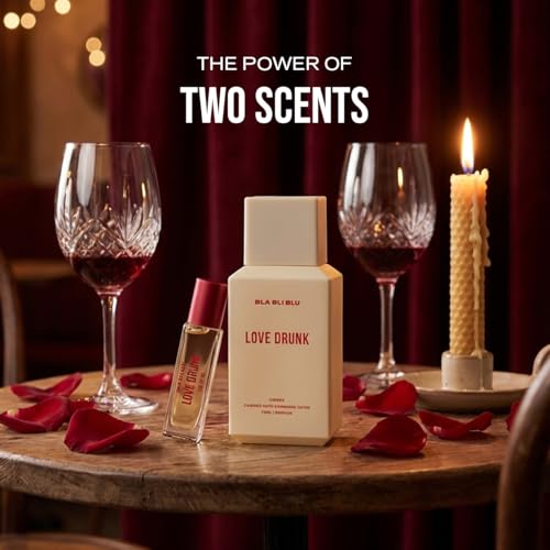 Image of BLABLIBLU Love Drunk Two Scents Unisex Perfume Set (75ml + 8ml) | Perfume & Eau De Oil | Long Lasting Spicy, Woody & Aromatic Fragrance | Candied Nuts, Cinnamon & Dates