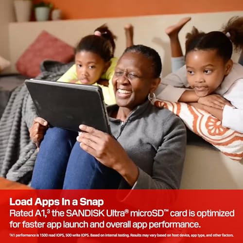 Image of SANDISK 256GB Ultra microSD UHS-I Card - Up to 195MB /s Read Speed, Full HD Video, V10, U1, C10, A4 - SDSQUJQ-256G-GZ6MA