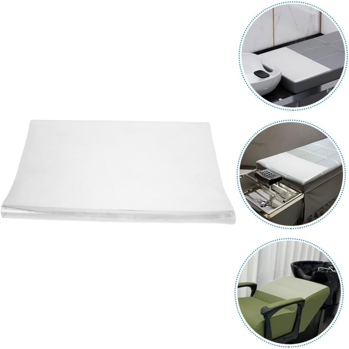 Salon Bed Liner Transparent Mat for Hair Reusable Protective Bed Pad for Shampoo Chairs Easy to Clean Nonslip Design