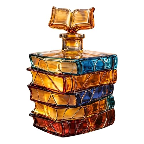 Decantador de whisky antiguo en forma de libro, 380 ml, elegante jarra de para licores, diseño vintage de libro para casa y oficina, ideas de regalo excepcionales para hombres y amantes del