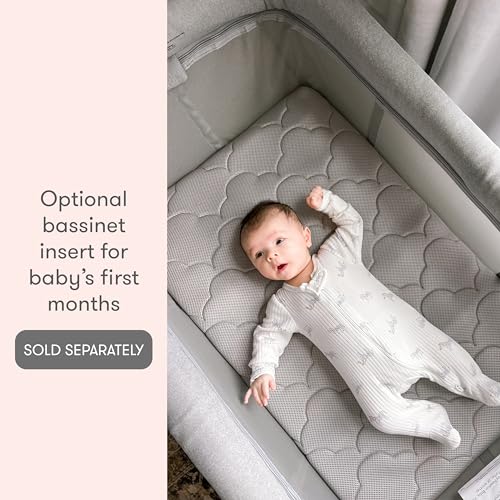 Newton Baby Travel Crib & Play Yard – Breathe-Thru Mattress for Safe Sleep, Portable & Easy Disassembly, Completely Washable, 2X Larger Surface Area, Non-Toxic, Largest-in-Class with Travel Bag, Grey