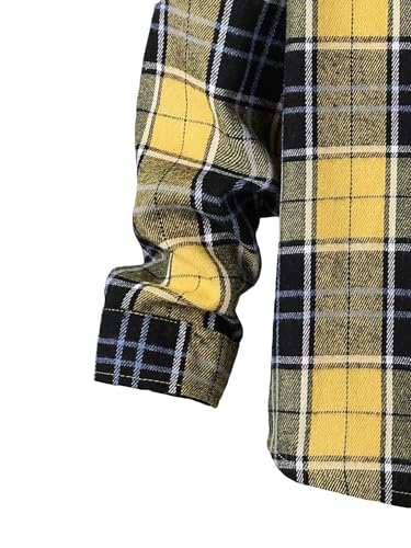 WDIRARA Boys Girls Plaid Long Sleeve Flannel Shirt Button Front Outwear 8Y-14Y without Tee3