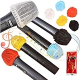 マイクカバー 使い捨て 不織布 マイクロフォンカバー 抗菌 個包装 りマイクカバー 飛沫感染予防 防塵 雑音防止 会議 講演 レコーディングスタジオ ステージパフォーマンス カラオケ ニュースインタビュー 講義で使用されます (5色ミックス 100個入り)