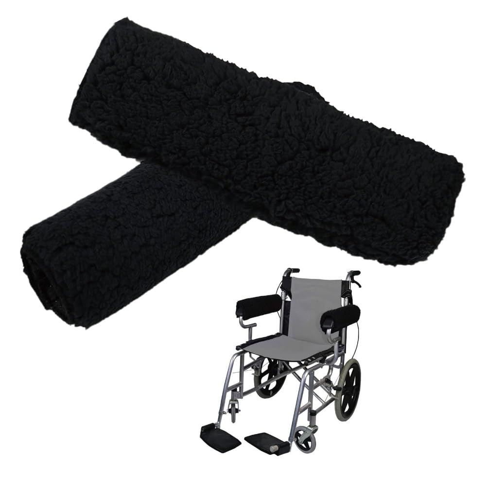 1 Paio Cuscini per braccioli per sedie a rotelle, Protezioni per Braccioli, Accessori Rotelle per braccioli di Sedia a rotelle Accessori Adatti a sedie da Ufficio e Trasporto, Scooter(Nero)