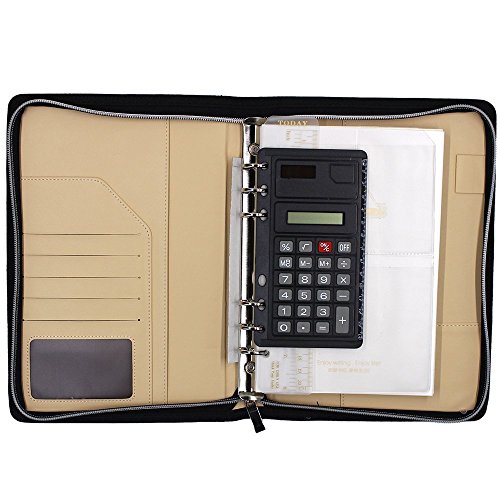 image for Chris-Wang Chris.W A5 Zipper Planner 6 Ring Binder Organizer with Line
