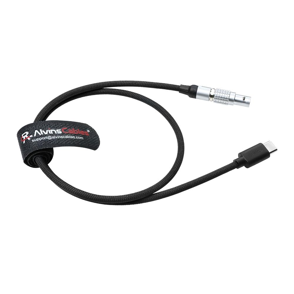 Alvin's Cables Cavo di alimentazione a carico rapido intrecciato da USB-C TYPE-C a 2 pin per Tilta | Teradek | SmallHD | Z-CAM | PIXIS BLACKMAGIC 60CM | 24 pollici, nero