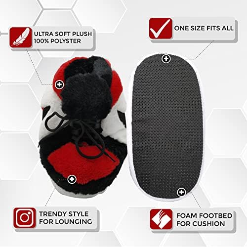 YOURRICHDOG Hypesole Sneaker Slippers Comfy, and Trendy Sneakers for Men, Pure Polyester Womens Sneakers | Fluffy Slippers with Standard Shoes Size that Fits All (White, Black & Red) | Image 1