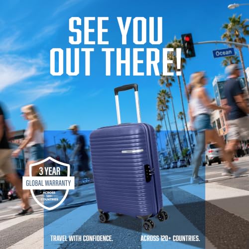 Image of American Tourister Liftoff+|Small Size Cabin Trolley Bag (55 cm) for Travel|360 8 Wheel Spinner Travel Luggage|Hard Case Polypropylene (PP) Suitcase|Mounted TSA Lock|Midnight Blue
