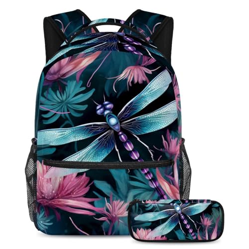 Sacs d'école de grande capacité avec trousse à crayons pour étudiant et voyage à motifs