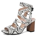Femme Bloc Hauts Spartiates Sandals Mode 0622 Blanc Pu Taille 36 EU