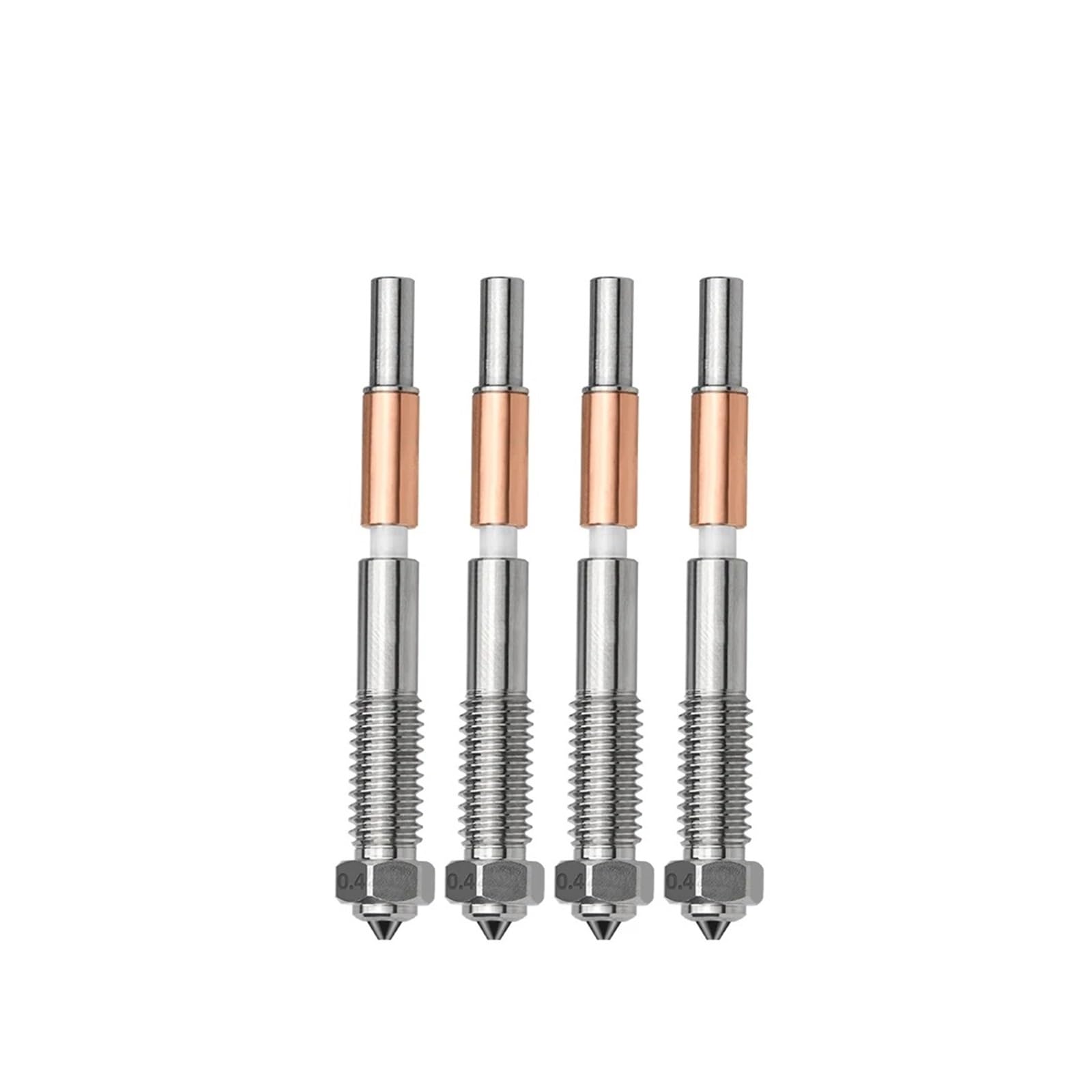 Dysze do drukarki 3D ze stali hartowanej, szybkie usuwanie, kompatybilne z drukarkami 3D, 5-pak z wycieraczką, rozmiary: 0,2 mm, 0,4 mm, 0,6 mm, 0,8 mm