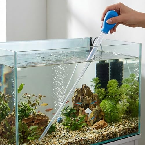 21 Inch Long Pipette for Fish Tank Coral Food Feeder - Extra Long Turkey Baster, Aquarium Water Changer Siphon, Manual Cleaner Water Changer Cleaning Tool Siphon Dropper Waste Remover for Aquarium