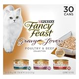 Purina Fancy Feast Gravy Lovers Poultry and Beef Grilled Gourmet Wet Cat Food Variety Pack - (Pack of 30) 3 oz. Cans