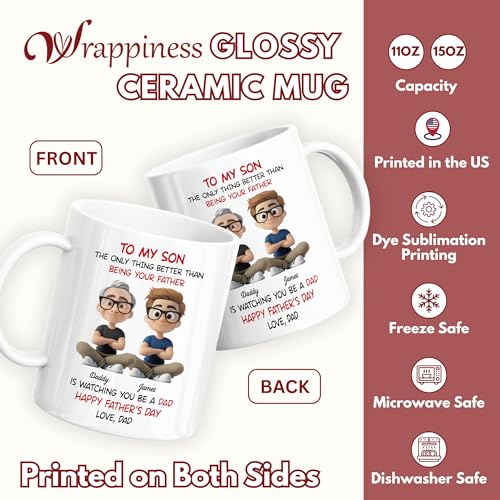 Taza personalizada para hijo con mensaje de papá miniatura 3