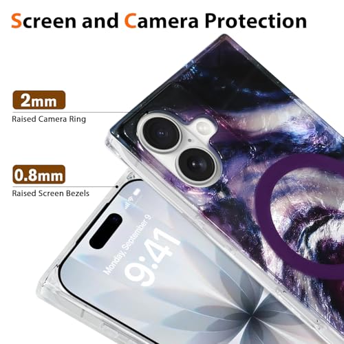 Coque iPhone 17 magnétique SOKAD coque rectangulaire antichoc brume violette