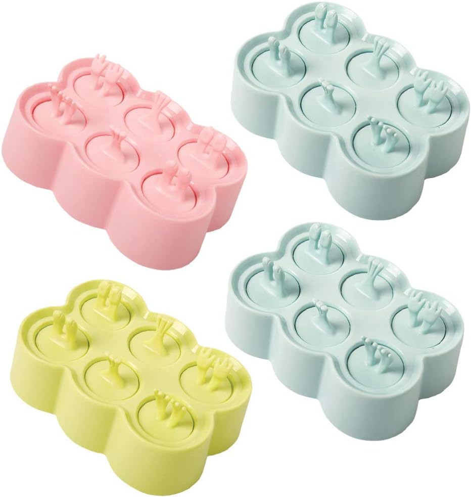 Cabilock 4sets Animal Shape Silicone Ice Mold Making Mold for Ice Cream Yogurt for Treats Design