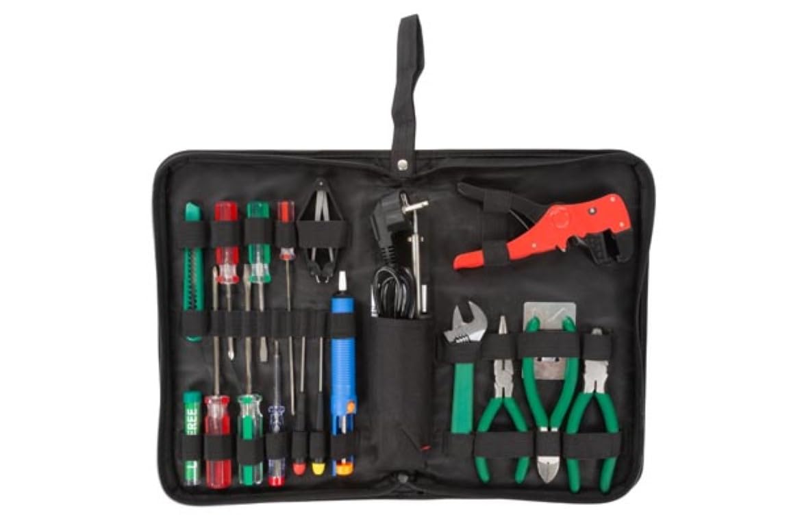 Velleman Kit di attrezzi, per hobbista, 18 pezzi, non magnetico, con custodia, nero