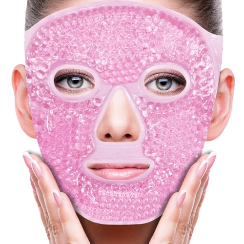 ZNÖCUETÖD Face Ice Mask Facial Ice Packs Gel Hot Cold Compress fo...