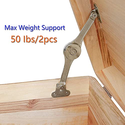 Toy Box Hinges Soft Close - Lid Support Heavy Duty Chest Soft Close Hinges for Wooden Box, Support 50lb/2pcs (APFFSY) - Image 3
