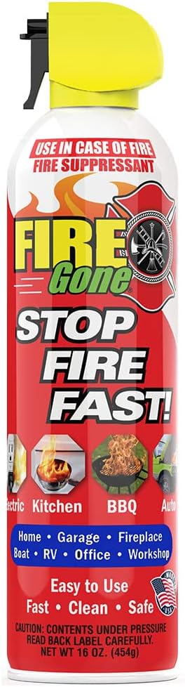 Fire Gone 5-in-1 Fire Extinguisher, Best Compact fire suppressant, for car, grease & electrical fires - PACK OF 2
