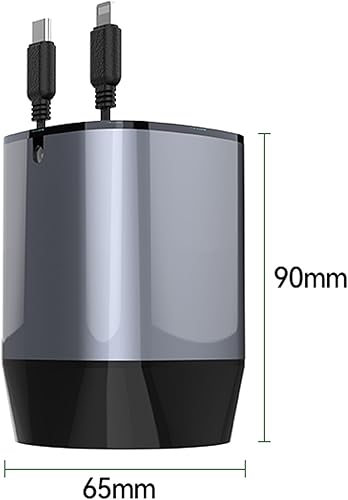 Miniatura 6 de MQOUNY Cargador retráctil para automóvil con cables retráctiles duales, adaptador de carga rápida USB C de hasta 100 W, cargador de teléfono rápido