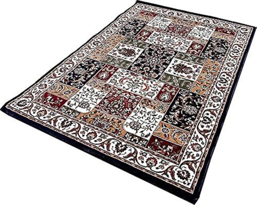 Image of Kashmiri Design Traditional Carpets for Living Room 5x7 Feet (150 x 210 Cm) Drawing Room Hall Blue Colour