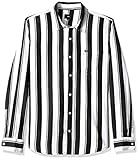 obey shirt herren Schmale Passform, langärmliges Hemd mit Knopfleiste aus gestreiftem Baumwollpopeline.