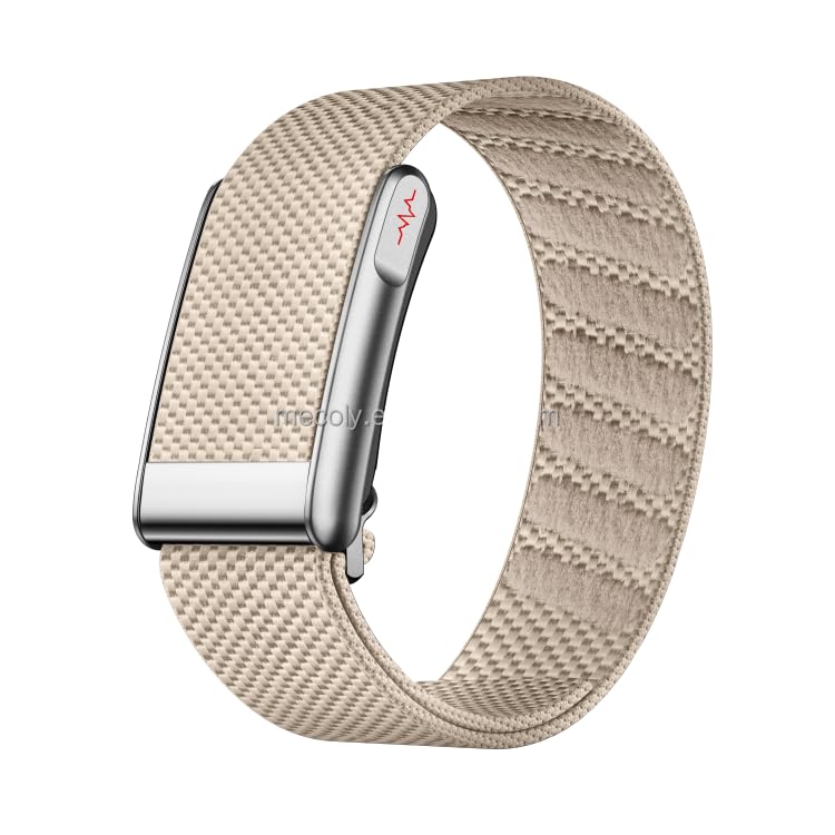 Image of Loop Smart Band Fitness Health Activity Tracker ECG PPG Body Temperature, HRV Analysis, 30+ Exercise Modes, Sleep and Stress Monitor, Subscription Free Screenless Smart Bracelet (Khaki Beige)