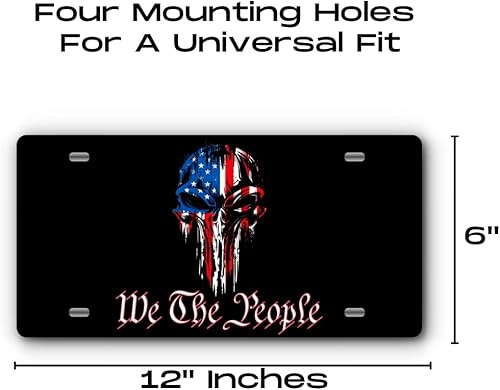 Miniatura 3 de Placa de matrícula patriótica de aluminio para la parte delantera de camiones y automóviles, fabricada en los Estados Unidos, ajuste universal