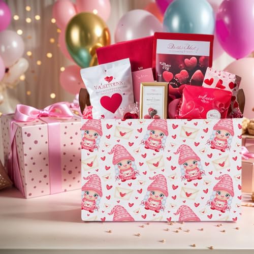 Image of Cute Heart Valentine's Day Basket Gifts Empty Storage Basket for Kid and Baby Room Decor (Elf Envelope Love)
