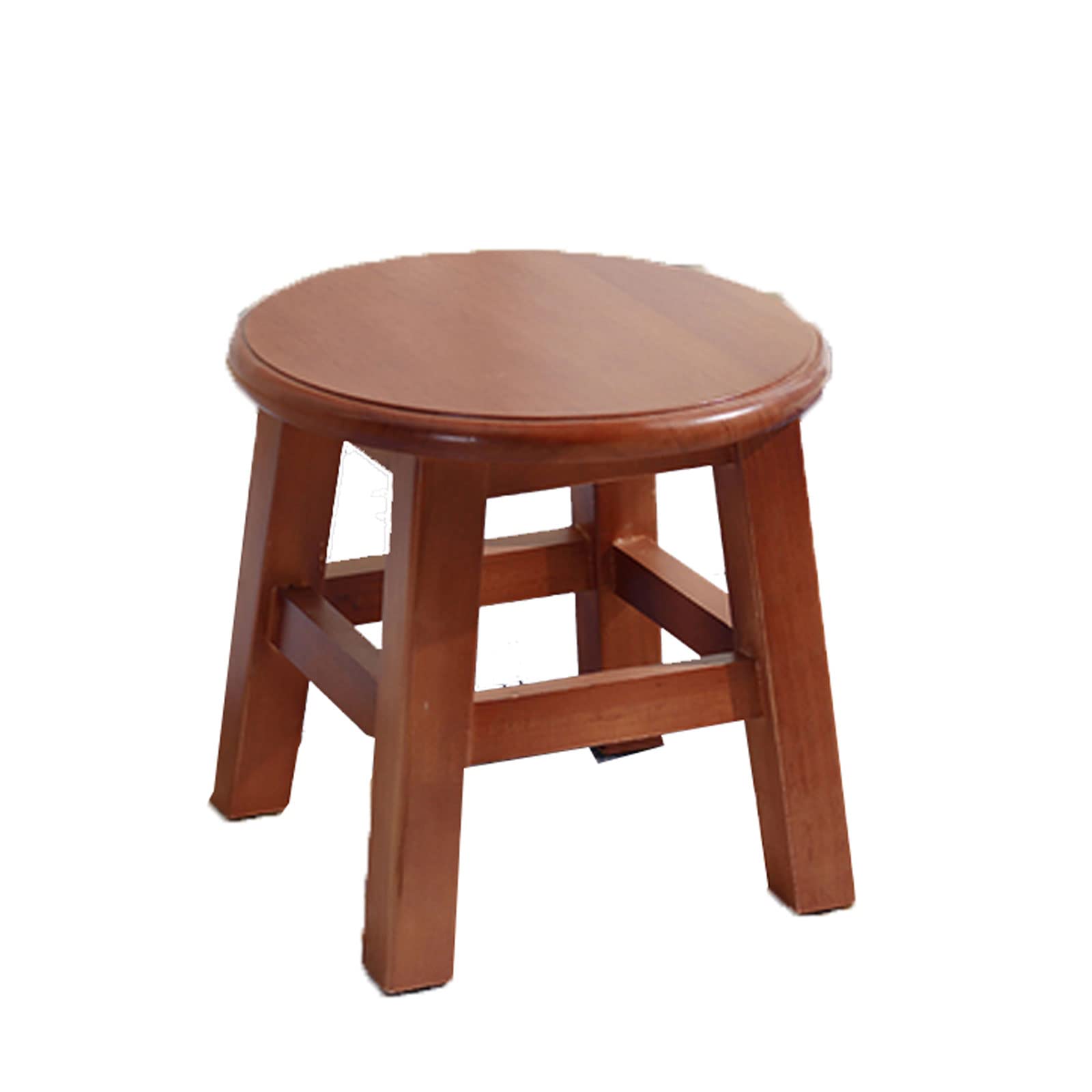 Small Solid Wood Stool Low Stool Household Shoe Changing Stool Footstool Bench Stool for Living Room Bedroom Kitchen (Round B)