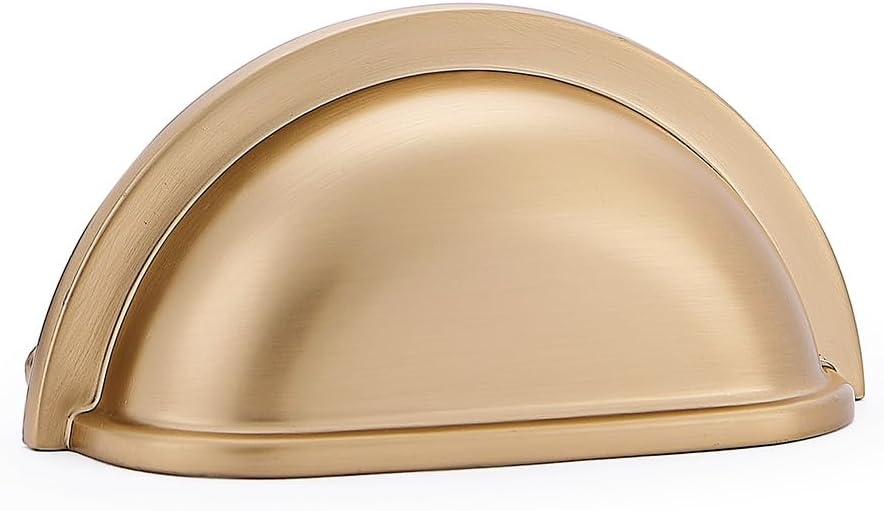 HARPOON Bin Cup Drawer Handles Hardware 10 Pack of Kitchen Cabinet Pulls, 3" Inch 76mm Champagne Gold 10 Pack Champagne Gold