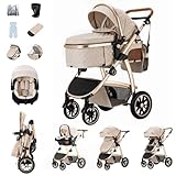 【Landaus avec poignées réglables en hauteur pour l'hiver et l'été】La hauteur de la poignée du landau peut être réglée pour que les personnes de toutes tailles puissent pousser le landau confortablement. En fonction du climat, les aérations supérieures et latérales peuvent être ouvertes ou fermées. En été, le chauffe-pieds peut être retiré et remplacé par une moustiquaire. L'auvent a 4 angles et peut être ajusté en fonction du soleil.