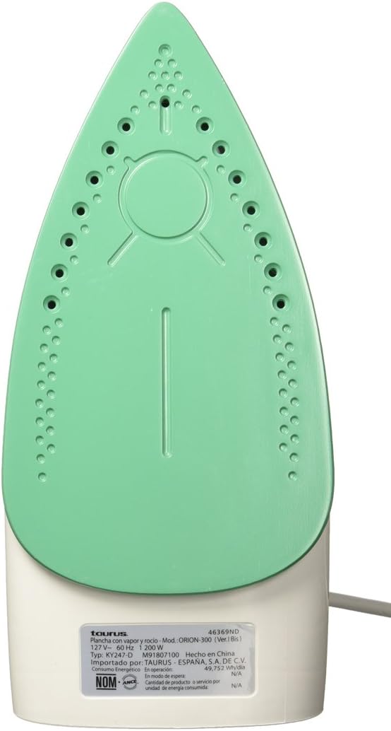 Underside of Taurus ORIÓN-300 Steam Iron showing soleplate