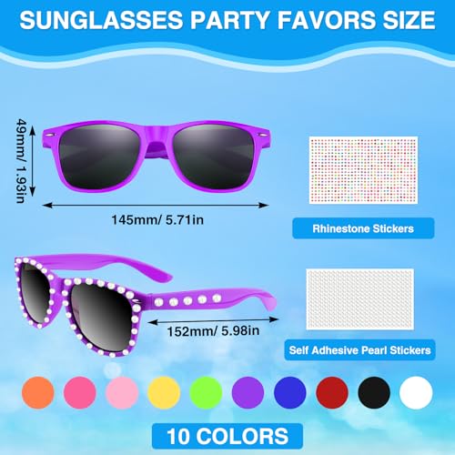 MEEZY 20/30/50/100Pcs Neon Sunglasses Bulk, Party Sunglass for Goody Bag Fillers Birthday Summer Beach Party Favors2