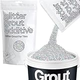 Hemway (Silver Holographic) Glitter Grout Tile Additive 100g for Tiles Bathroom Wet Room Kitchen | Easy to use - Add/Mix with Epoxy Resin or Cement Based Grout | Temperature Resistant
