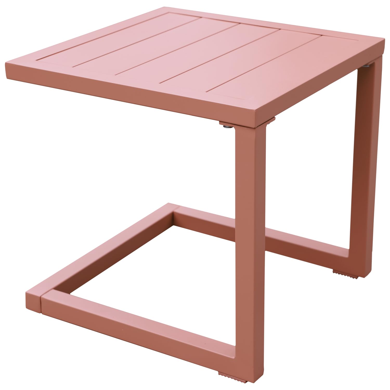 Table d'appoint carrée Barbados en Aluminium Terracotta