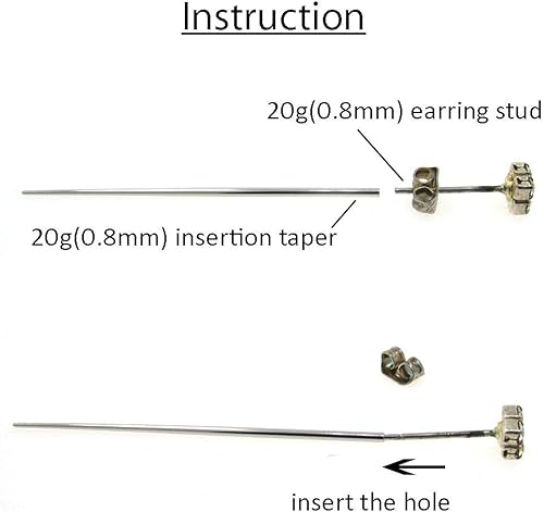 Vista 4 de NewkeepsR 20G18G16G14G12G10G8G6G4G2G0G00G 316L Pin de inserción de acero para orejanarizombligopezónlabio y ceja, herramienta auxiliar