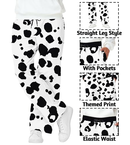 Mens Halloween Pumpkin Costume Pants Elastic Waist Skeleton Pants with Pockets3