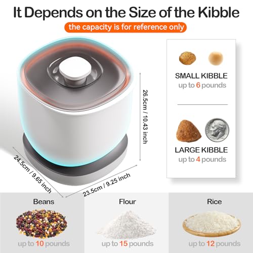 CTIME Airtight Cat Food Container for Small Dog Bird Pet Treats & Dry Food -6 lb(White) - Thumbnail 2