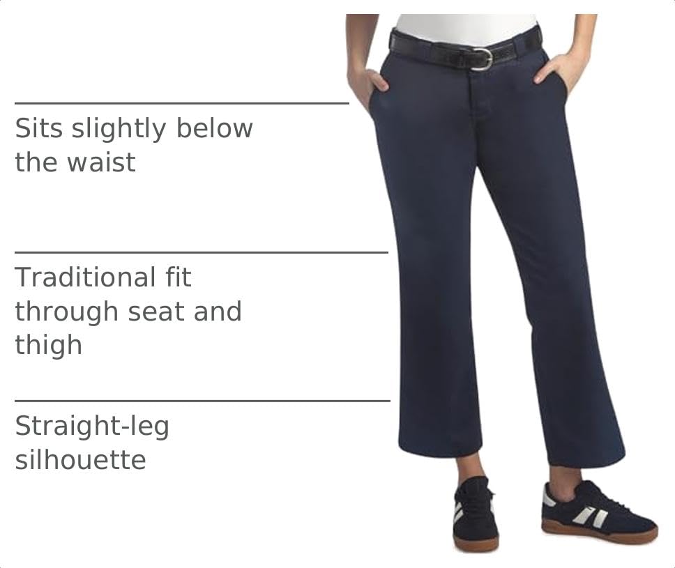 Dickies Women's Original 774 Work Pants – Low Rise Slim Fit Stretch Business Casual & Utility Pants, Dark Navy V1, 24 Regular - image 4
