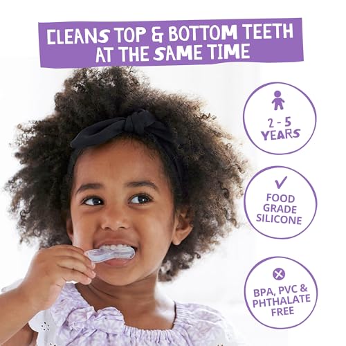 Image of Jack N' Jill Stage 3 Silicone Kids Toothbrush, Chewable, Pack of 1 | Toddler Tooth & Gum Brush Ages 2-5 Years, Double Sided Soft Bristles, For Sensitive Gums, 100% Food-Grade Silicone