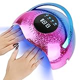 Belle UV Led Nail Lamp,120W Professional UV Light Nails Gel Dryer for Double Hands,Rechargeable Nail