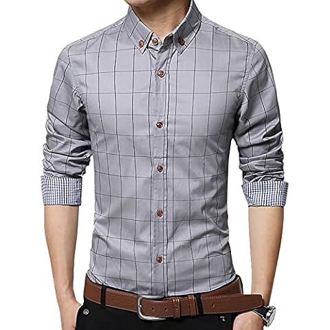 YINFEI Chemise à Carreaux Slim Fit Cover