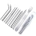 Aneco 9 Pieces Paracord Stitching Set 8 Different Size Stainless Steel Paracord FID Lacing Needles and 1 Smoothing Tool with Storage Box for Strings Laces Paracord Bracelet and Leather Weaving